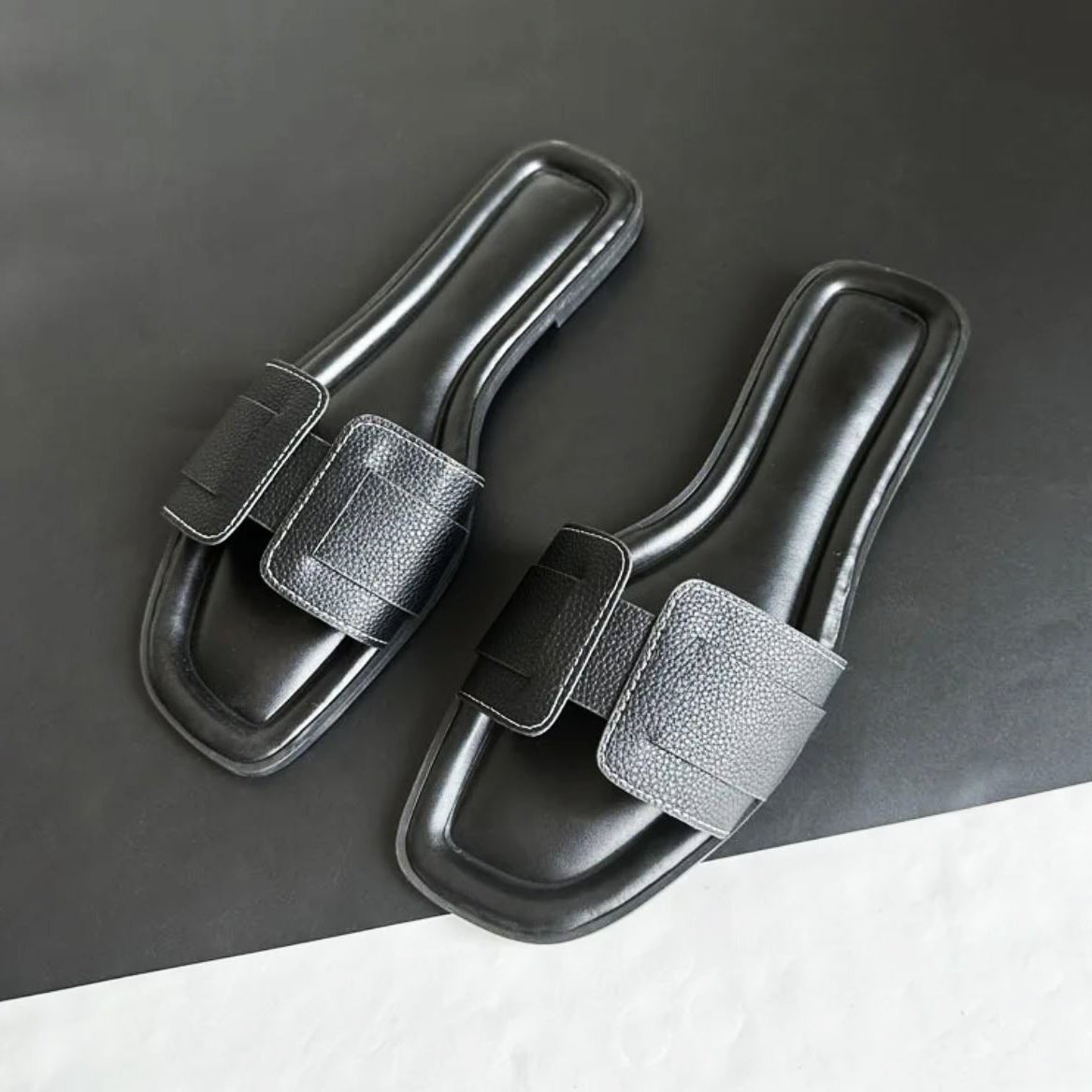 "Bellato Adriatico" Leather Sandals (Black 7) - Women sandals | Zavonix