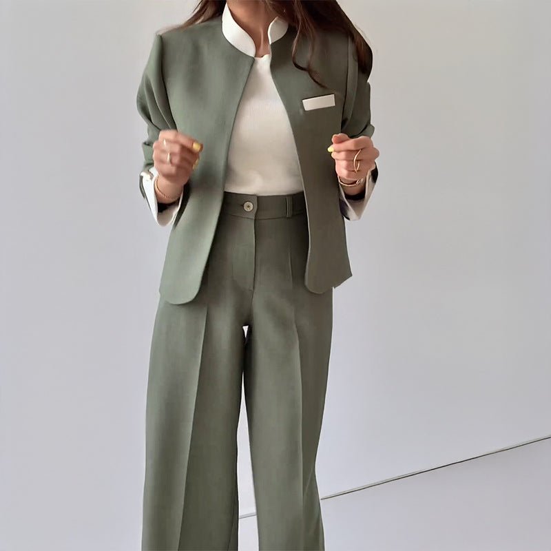"Belle" Two Piece Ensemble (Gray S) - Women suit set | Zavonix