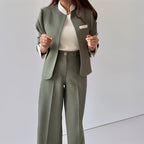 "Belle" Two Piece Ensemble (Gray S) - Women suit set | Zavonix