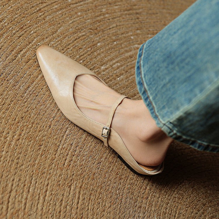 Belleza Genuine Leather Pointed - Toe Slip - Ons (Black US 4 / EU 35) - | Zavonix