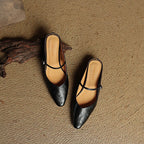 Belleza Genuine Leather Pointed - Toe Slip - Ons (Black US 4 / EU 35) - | Zavonix