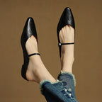Belleza Genuine Leather Pointed - Toe Slip - Ons (Black US 4 / EU 35) - | Zavonix