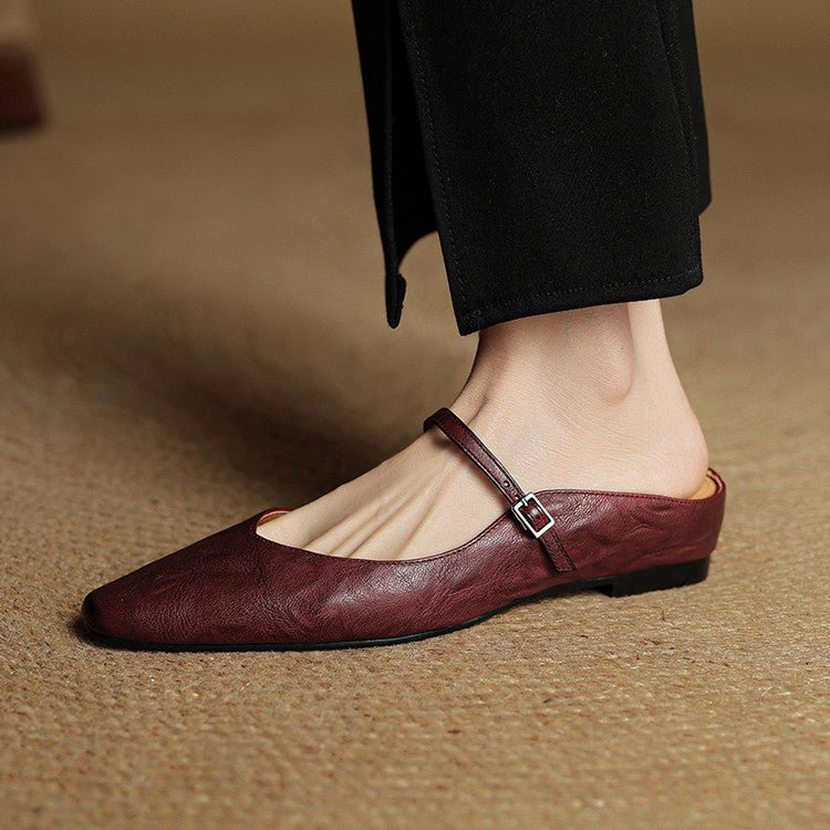 Belleza Genuine Leather Pointed - Toe Slip - Ons (Black US 4 / EU 35) - | Zavonix