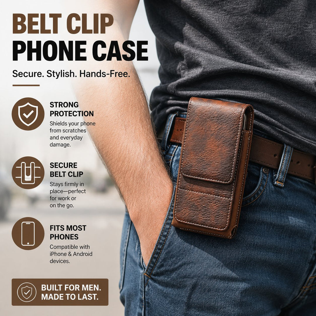 Belt Phone Pouch Magnetic Card Pocket Product Image 01