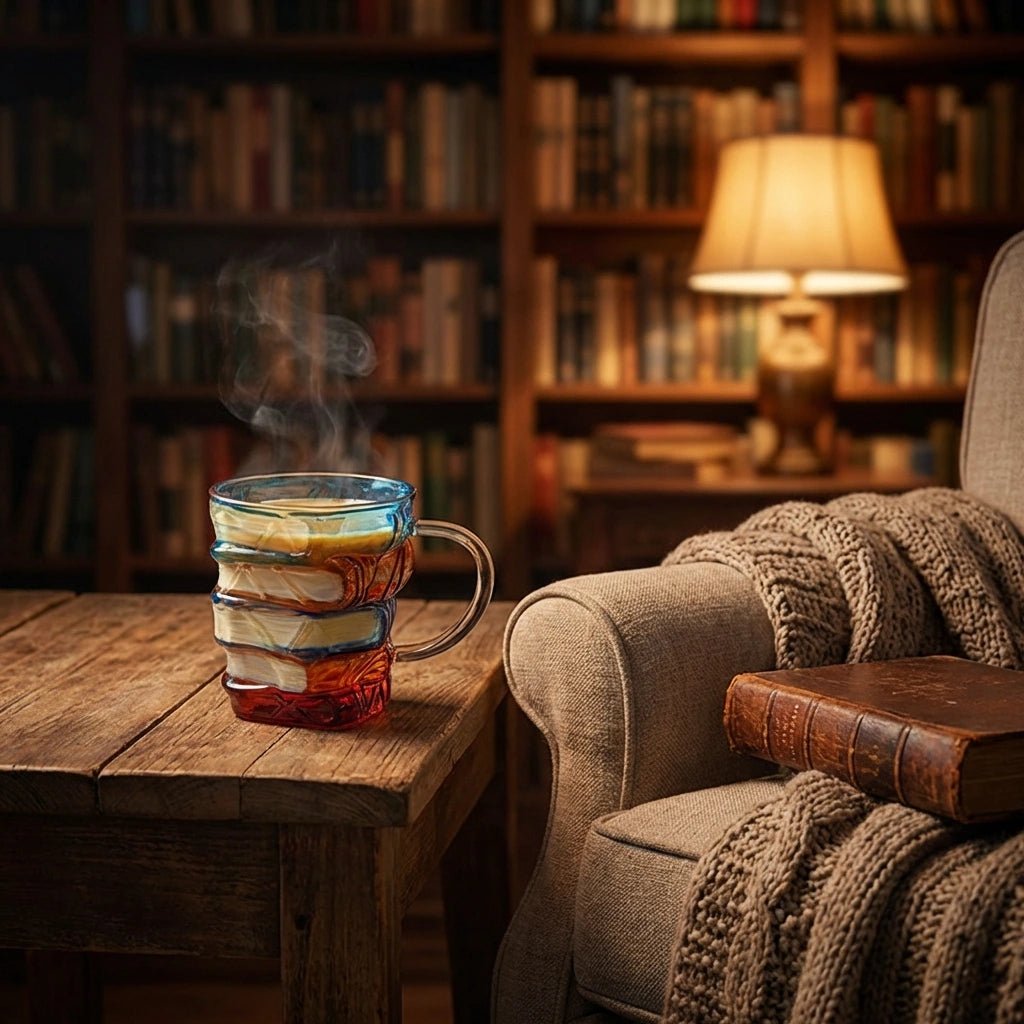 Biblio Book Mug | Borosilicate Glass, Artistic Design
