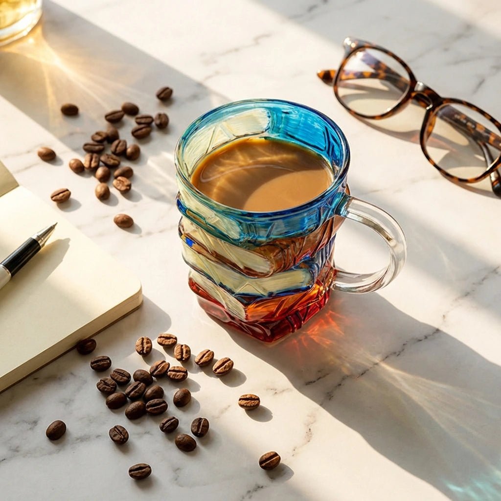 Biblio Book Mug | Borosilicate Glass, Artistic Design