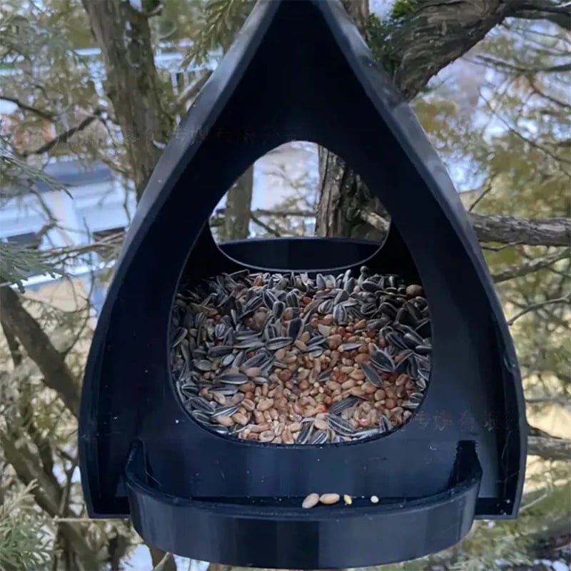Bird Feeder with Weather-Protective Roof and Durable Plastic Construction | Outdoor Birdwatching Use 2