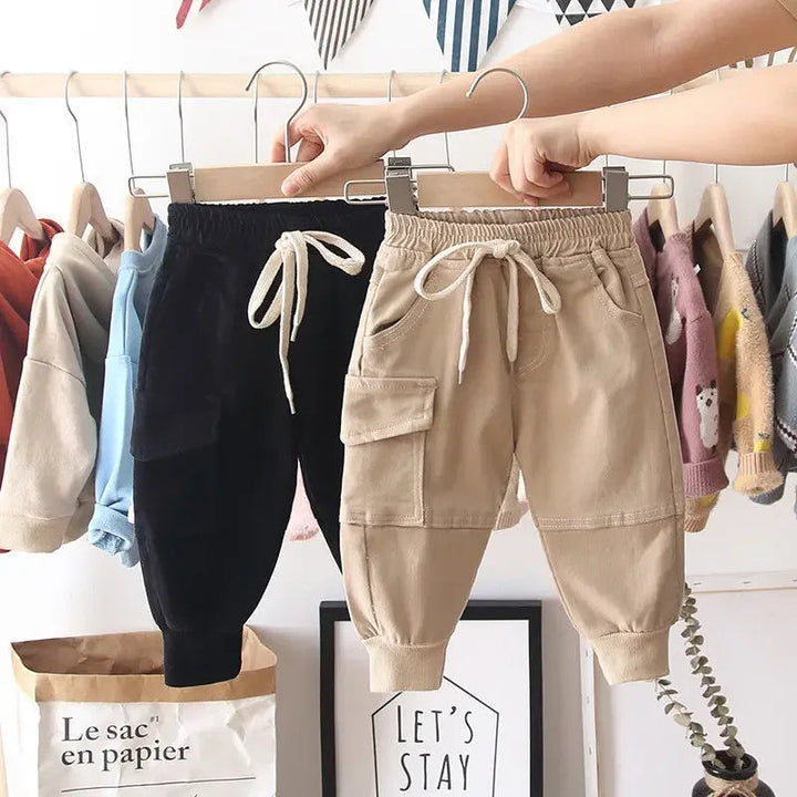 Front view of black and khaki boys&