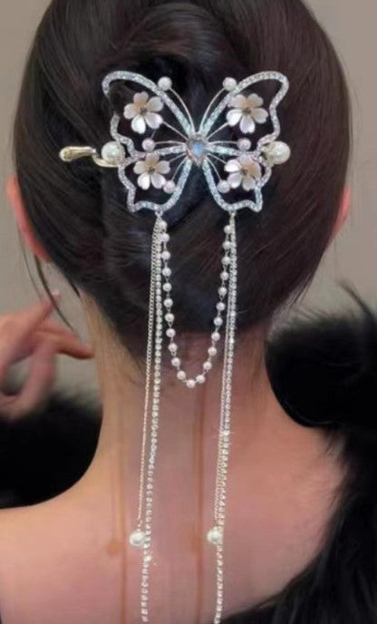 Blooming Butterfly Rhinestone Hair Pin Product Image 09
