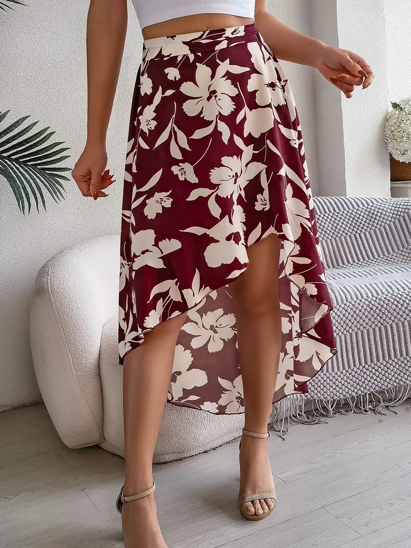 Bloomville Botanica Skirt (Orange S) - | Zavonix