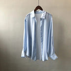 BlouseJNEDU™ — Feel Unstoppable Confidence Wrapped in Silky Softness (Blue XS) - | Zavonix