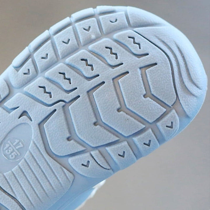 Close-up of the blue baby shoe&