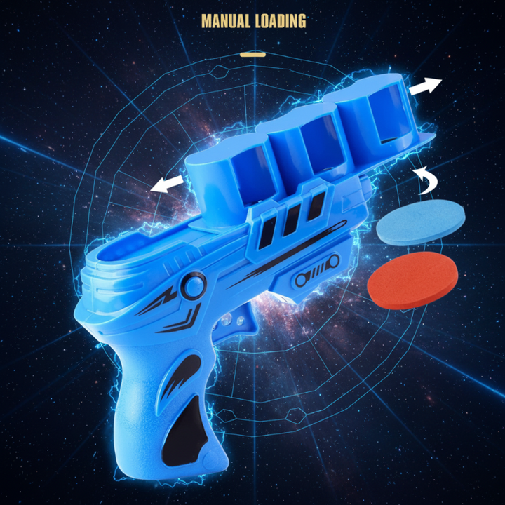 Diagram showing the blue foam disc blaster&