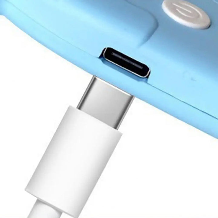 Close-up of a blue learning tablet&