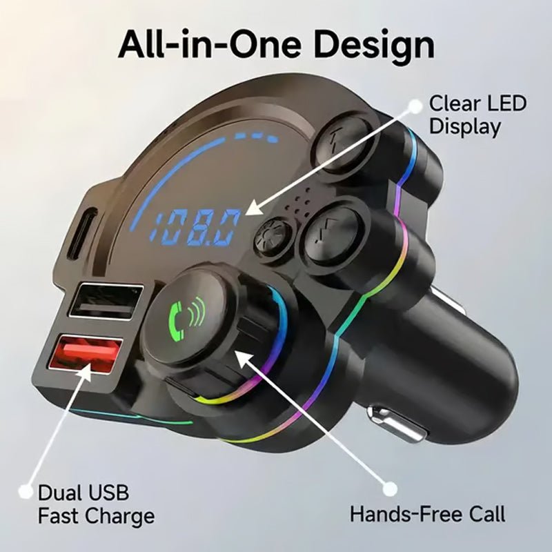 Bluetooth 5 Fm Car Transmitter Dual Usb Charging Product Image 01