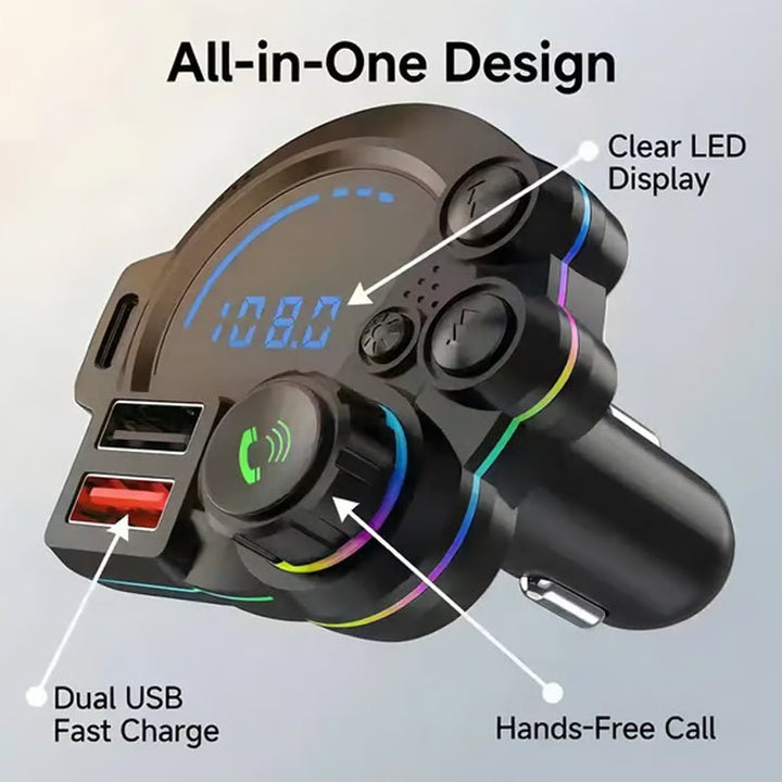 Bluetooth 5 Fm Car Transmitter Dual Usb Charging Product Image 01