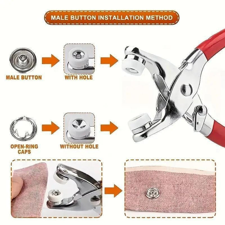 BoltMaster™ Snap Fastener Set — Lock Snaps Tight with Pro Power and Zero Fuss