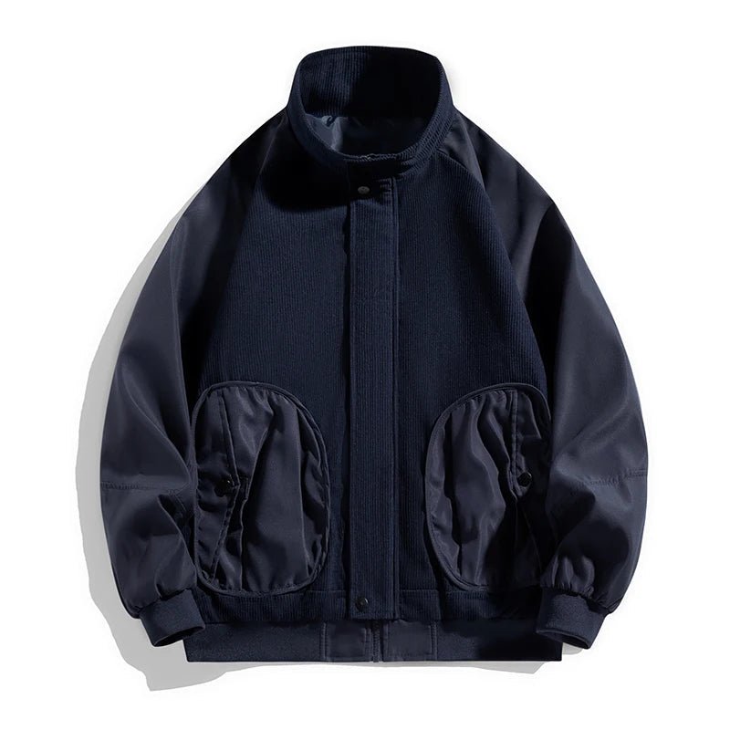 "Bomber Icon" Bomber Jacket (Dark Blue XS) - | Zavonix