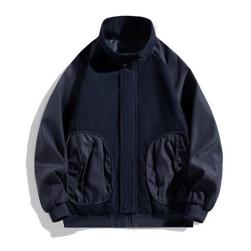 "Bomber Icon" Bomber Jacket (Dark Blue XS) - | Zavonix