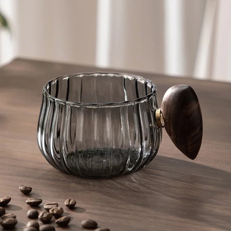 Borosilicate Glass Mug with Wooden Handle – Heat Resistant, Stylish Coffee and Tea Mug 1