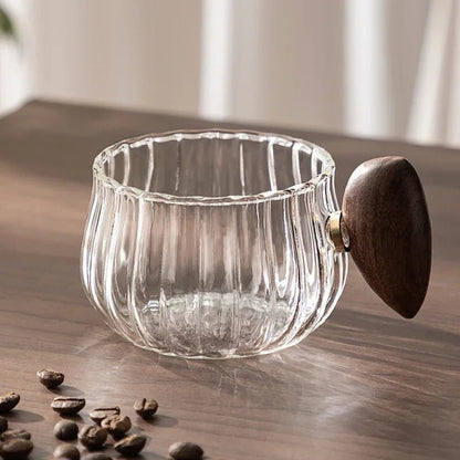 Borosilicate Glass Mug with Wooden Handle – Heat Resistant, Stylish Coffee and Tea Mug 2