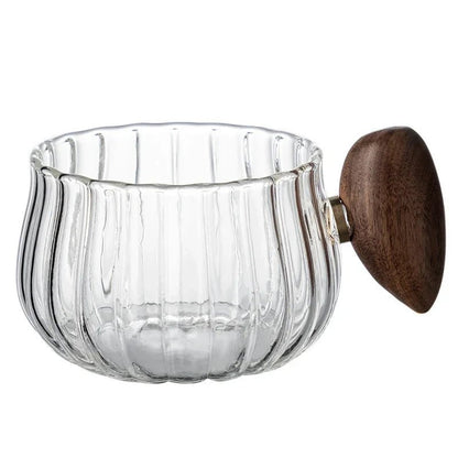 Borosilicate Glass Mug with Wooden Handle – Heat Resistant, Stylish Coffee and Tea Mug 6