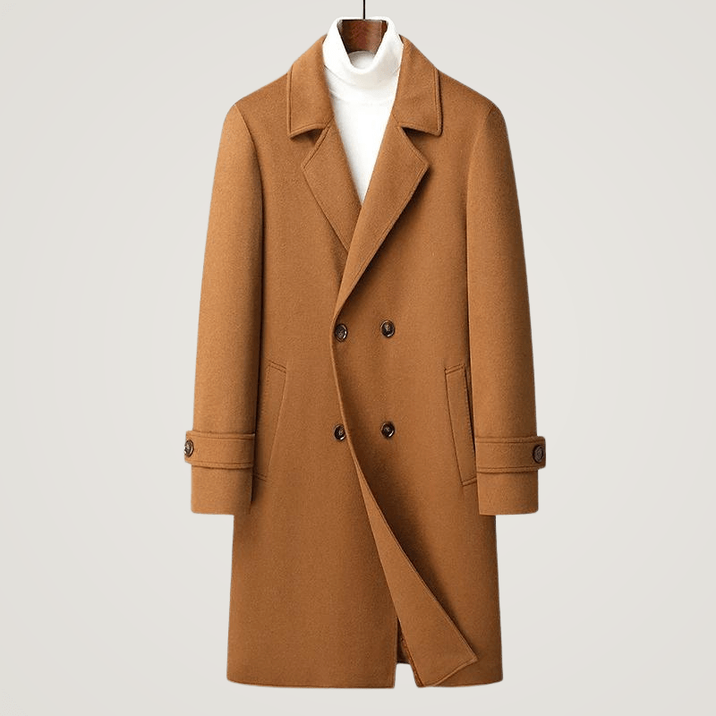 Botora — Organic Wool Trench Coat with Tailored Fit and Cozy Lining (Brown S) - | Zavonix