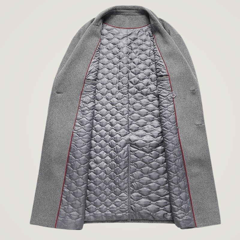 Botora — Organic Wool Trench Coat with Tailored Fit and Cozy Lining (Gray S) - | Zavonix