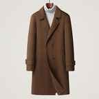 Botora — Organic Wool Trench Coat with Tailored Fit and Cozy Lining (Brown S) - | Zavonix