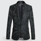 BRANSON Floral Brocade Blazer (Black XS) - | Zavonix