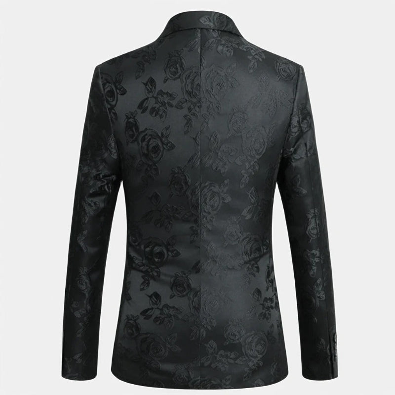 BRANSON Floral Brocade Blazer (Black XS) - | Zavonix