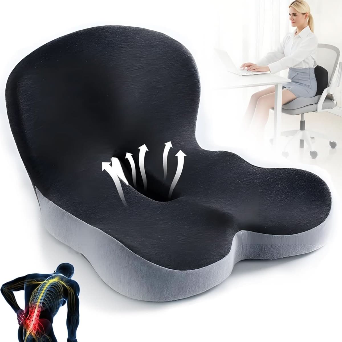 Breeze Ergonomic Cushion | Lumbar Support, Non-Slip 1