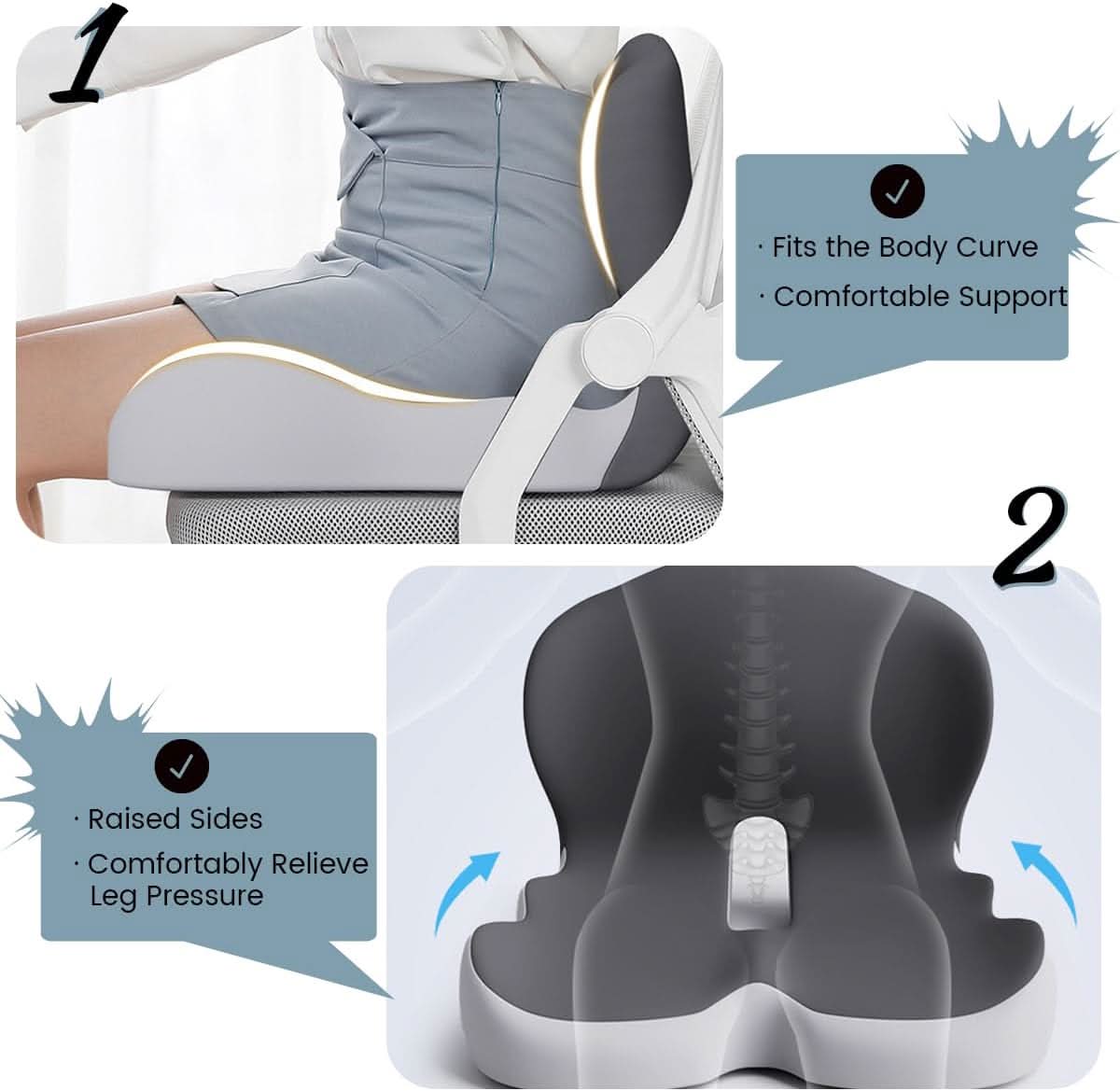 Breeze Ergonomic Cushion | Lumbar Support, Non-Slip 4