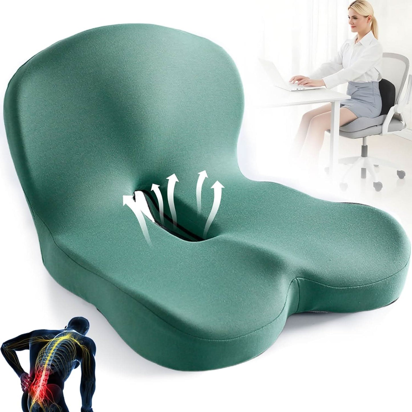 Breeze Ergonomic Cushion | Lumbar Support, Non-Slip 12