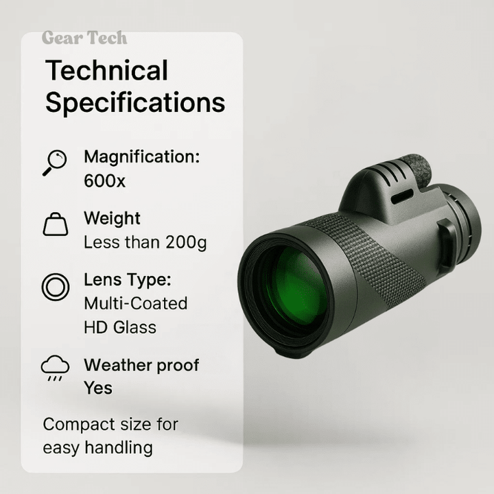 Breeze Monocular | 600x Ultra-Zoom, HD Lens 1