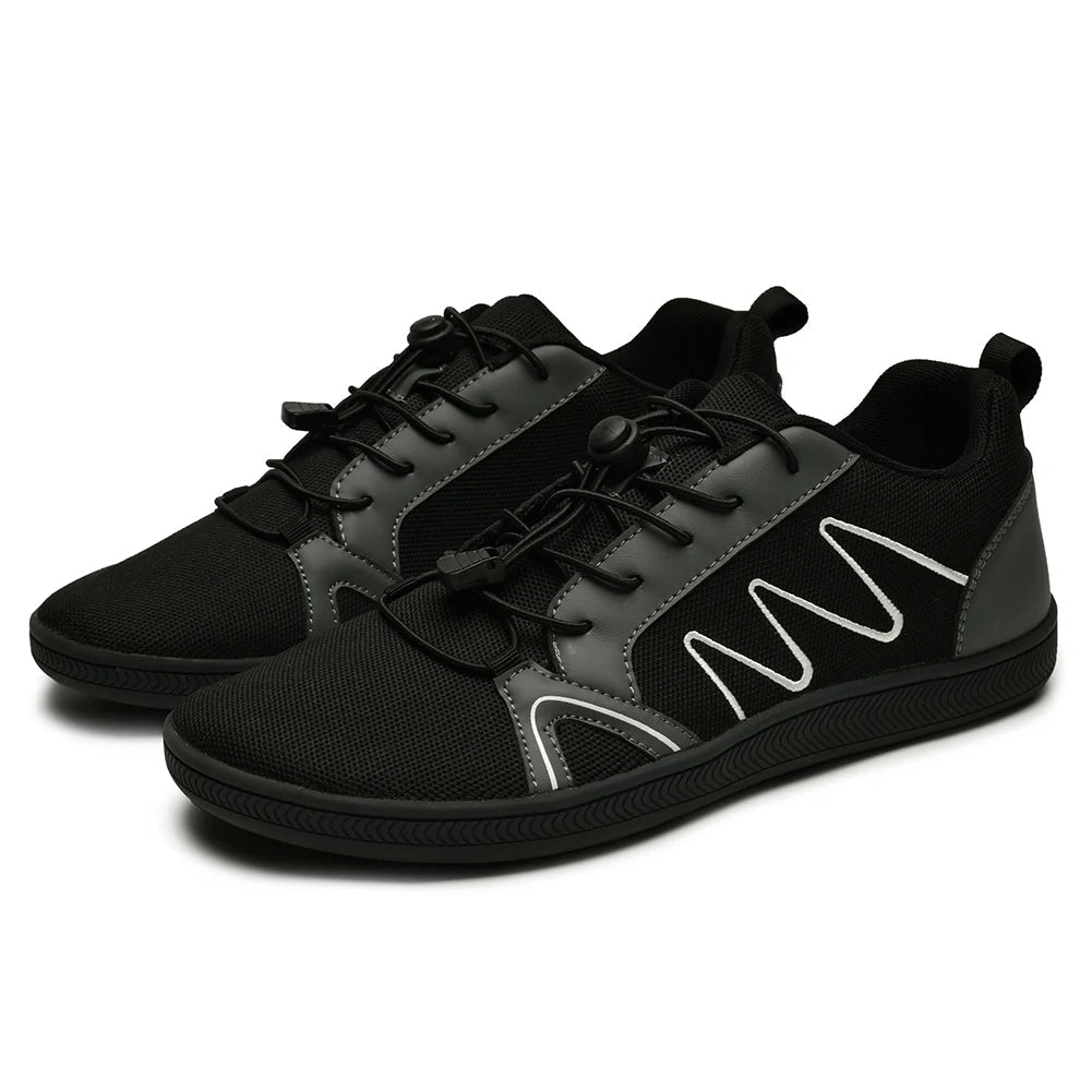 BreezeStride Mens Breathable Mesh Shoes — Lightweight Comfort with Wide Toe Box (Black 39) - | Zavonix
