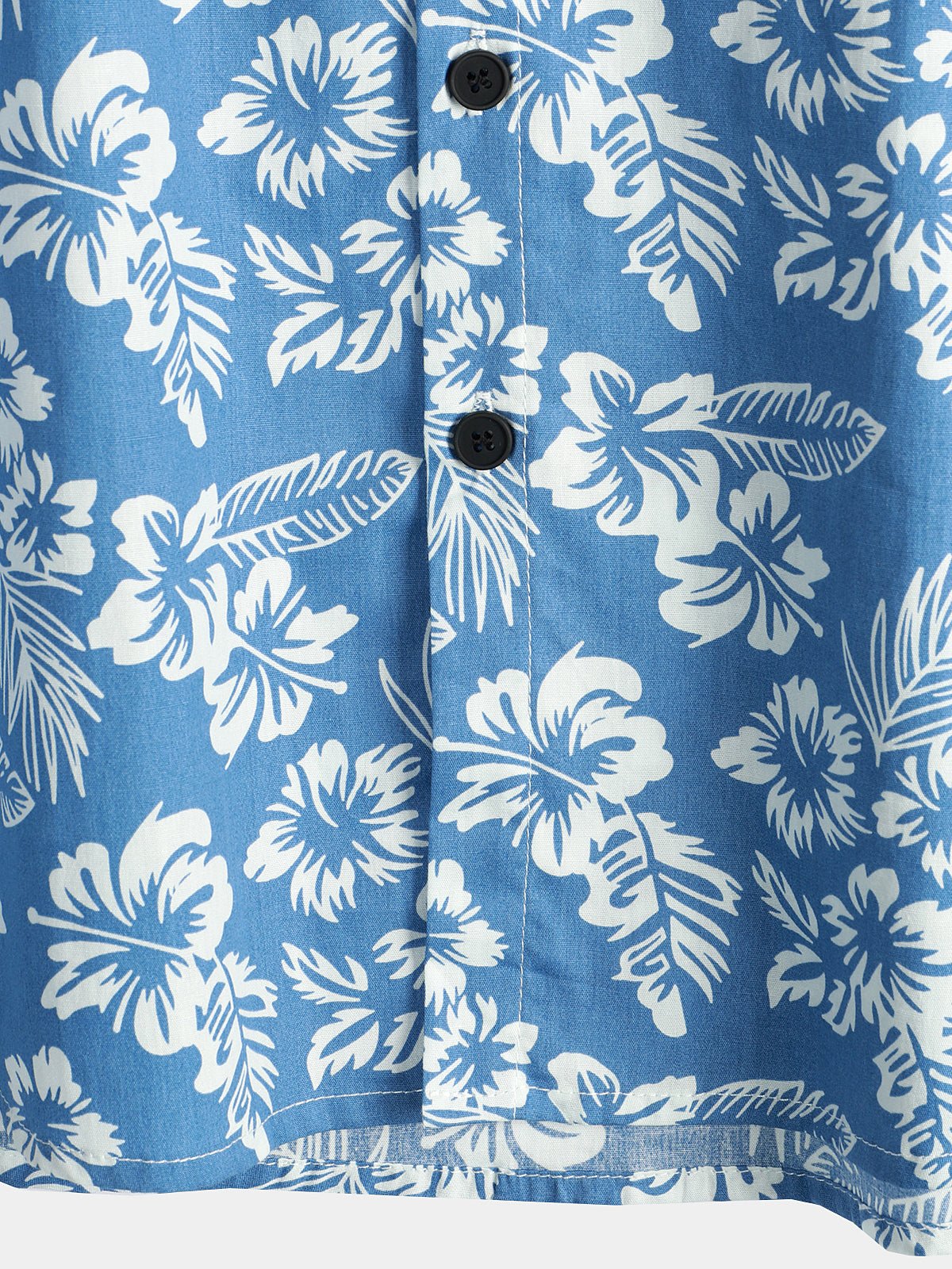Breezevo — Men's Lightweight Cotton Summer Shirt with Floral Print (Blue S) - short | Zavonix