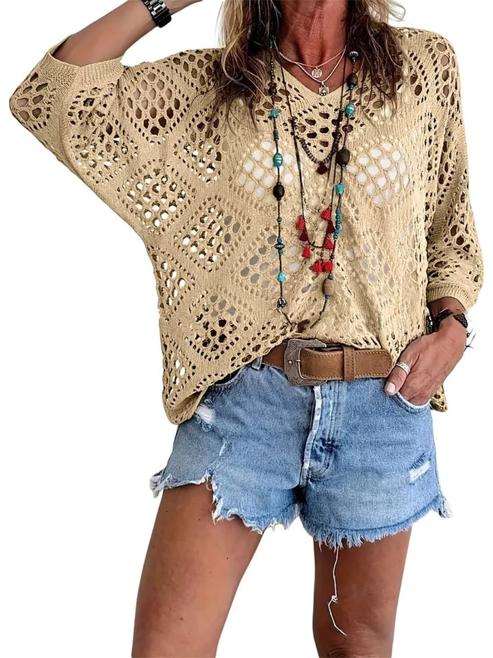 Breezy Crochet V Neck Summer Layer Product Image 05