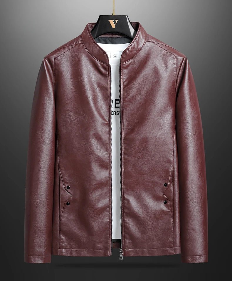 "Brentford" Plant - Based Leather Jacket (Burgundy XS) - | Zavonix
