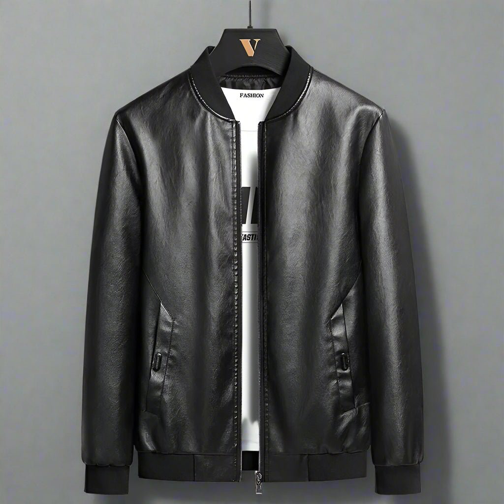 "Brentford" Plant - Based Leather Jacket (Black XS) - | Zavonix