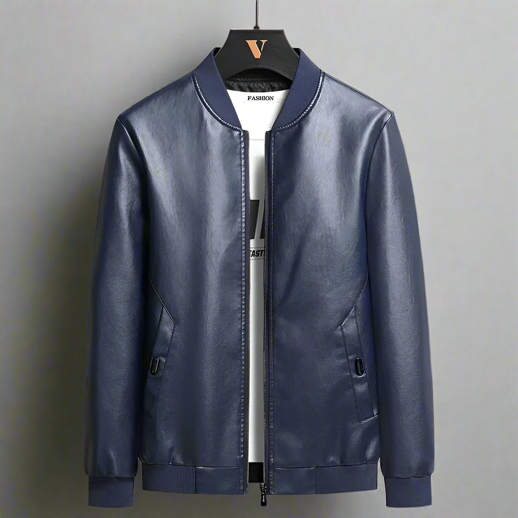 "Brentford" Plant - Based Leather Jacket (Blue XS) - | Zavonix