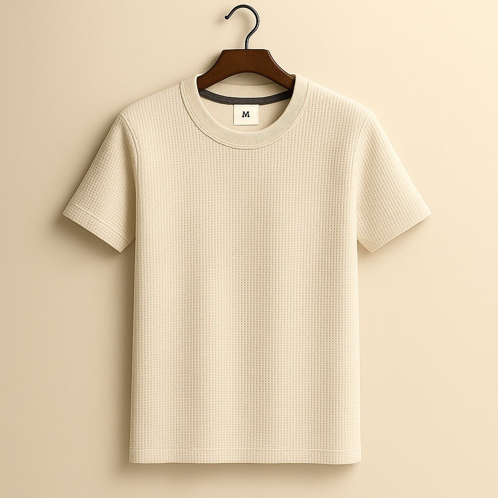 Bresson Waffle Knit Shirt (Beige S) - | Zavonix