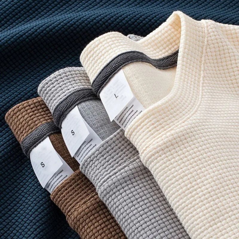 Bresson Waffle Knit Shirt (Brown S) - | Zavonix