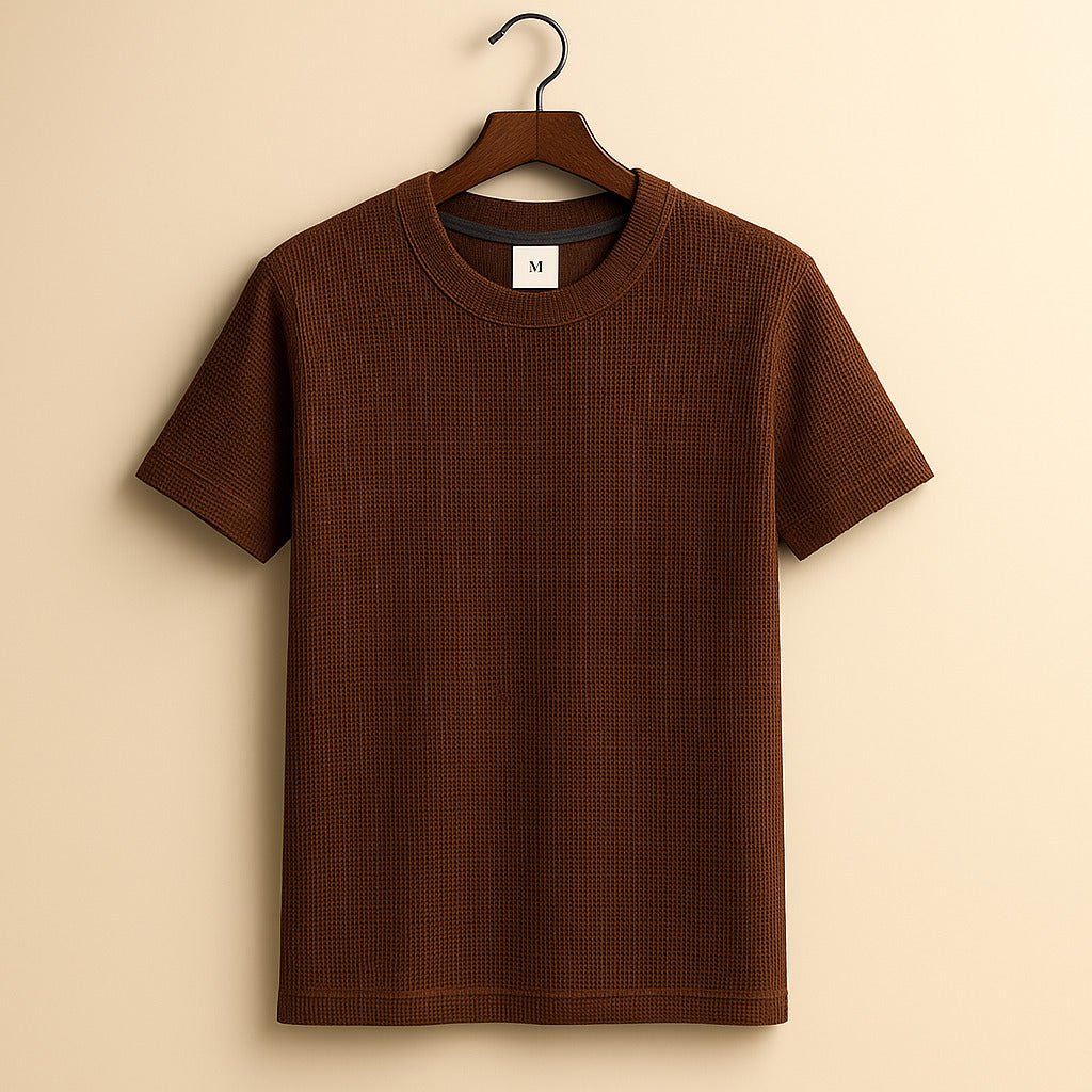 Bresson Waffle Knit Shirt (Brown S) - | Zavonix