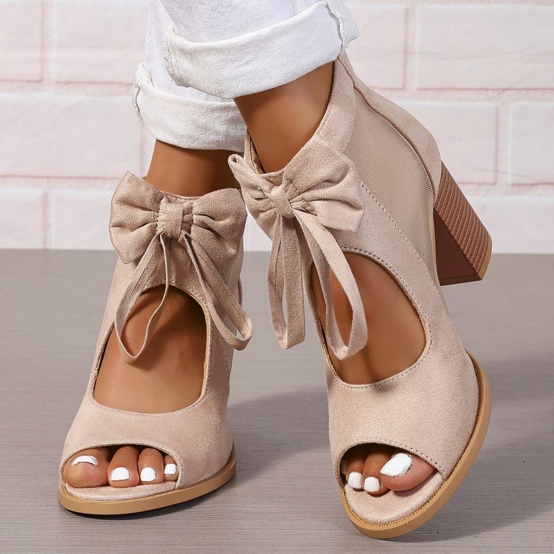 Bria Bow Open Toe Block Heel Sandals Product Image 03