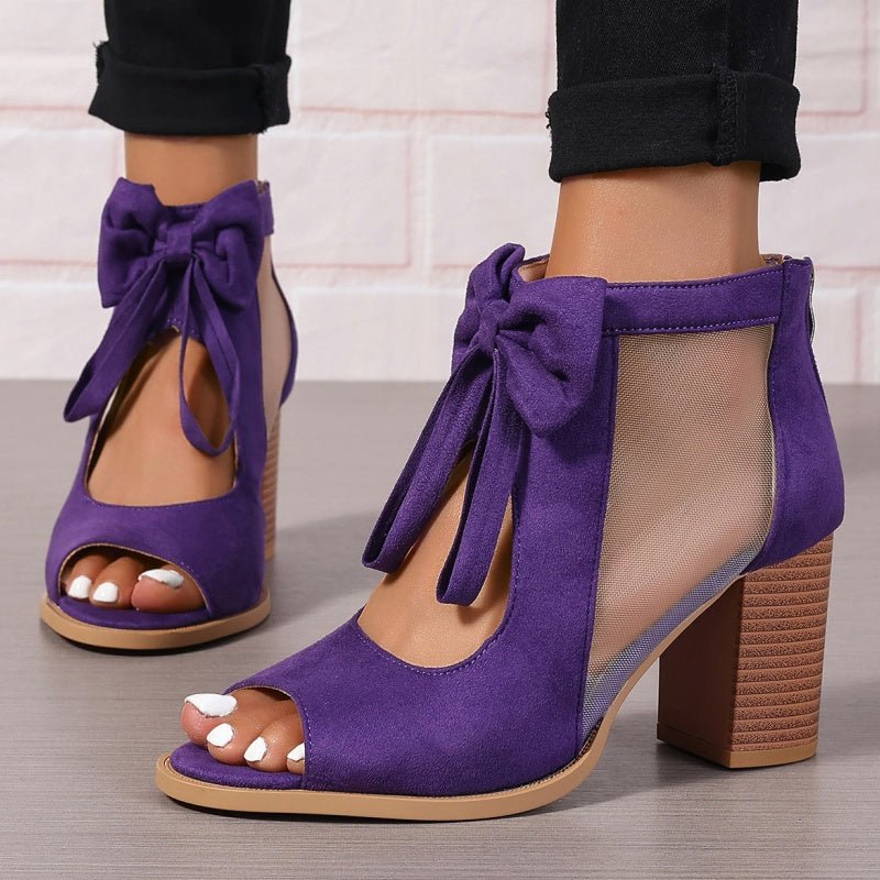 Bria Bow Open Toe Block Heel Sandals Product Image 05
