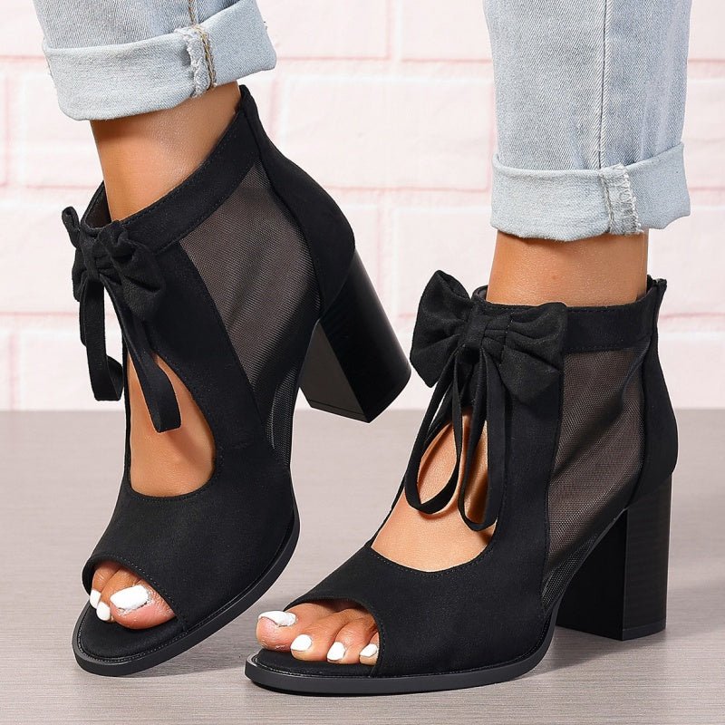Bria Bow Open Toe Block Heel Sandals Product Image 06