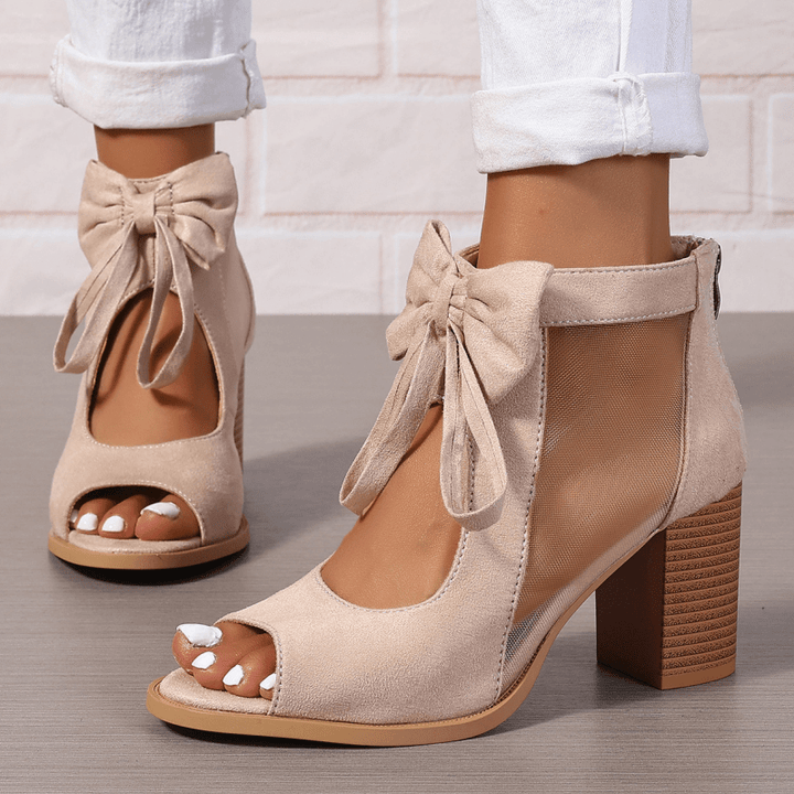 Bria Bow Open Toe Block Heel Sandals Product Image 08