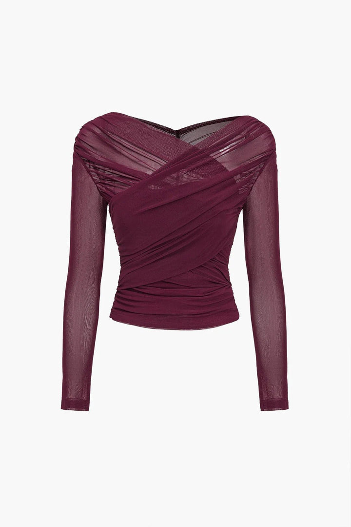 Brielle Ruched Mesh Top product image 3