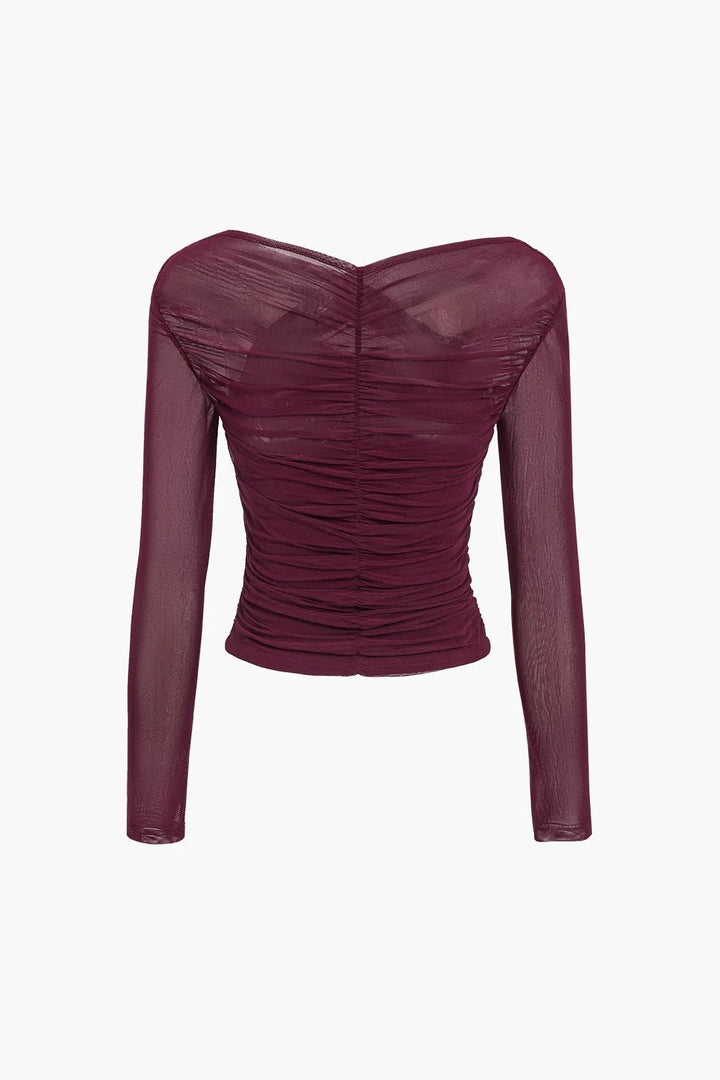 Brielle Ruched Mesh Top product image 4